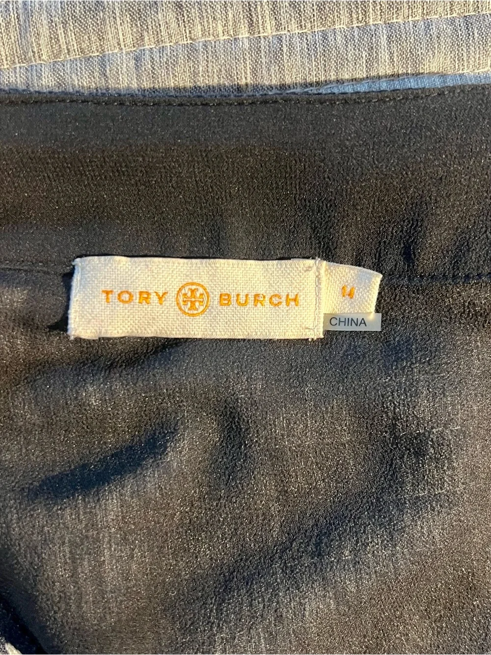 Tory Burch Black tunic with White Embroidered Trim